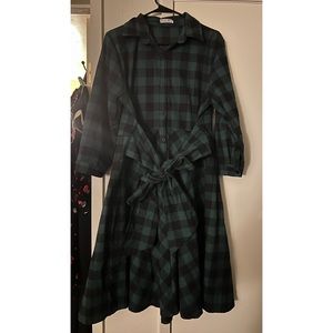 Gingham vintage style swing dress